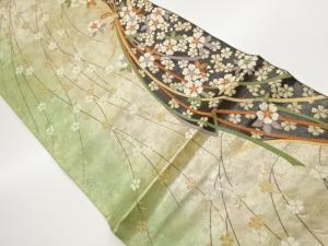 風通箔束ね紐に枝垂れ桜花々模様織出し袋帯